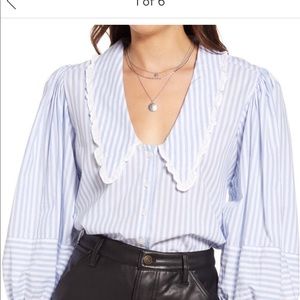 NWT free people Bexley striped blouse
